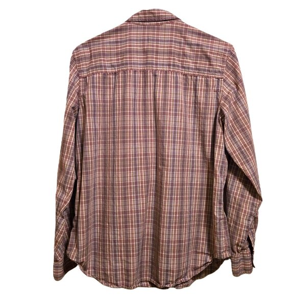 Liz Claiborne 100% Cotton Button Down  Blouse Brown/Purple Plaid Women's M - Picture 3 of 5